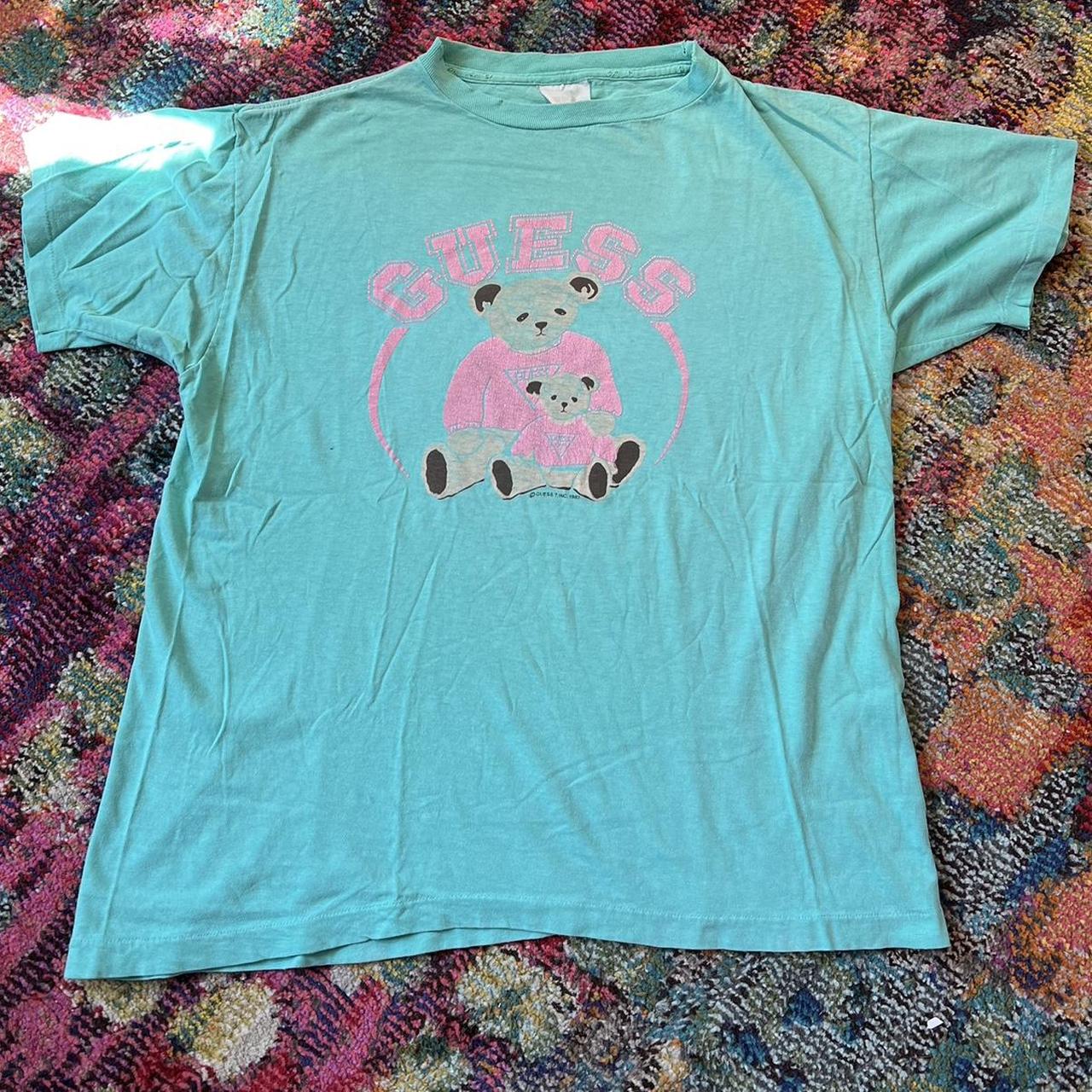 Guess pink blue green shirt best sale