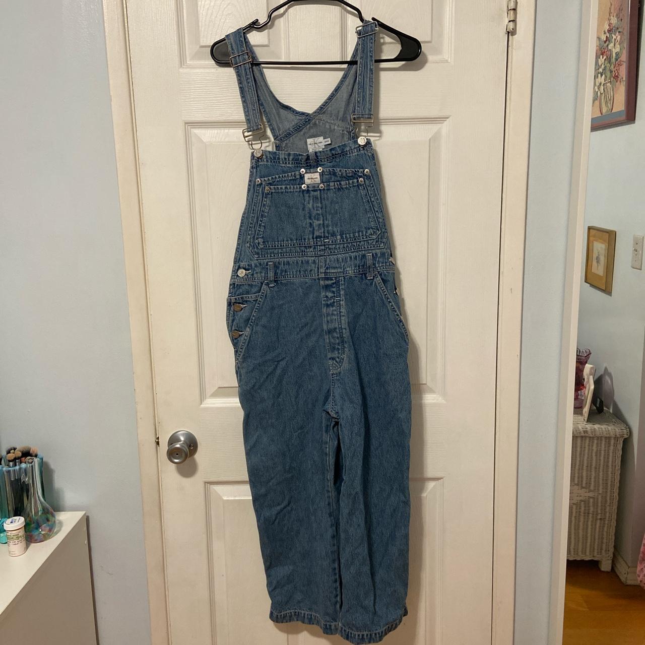 Calvin Klein Cropped Overalls. Size S. Bought these... - Depop