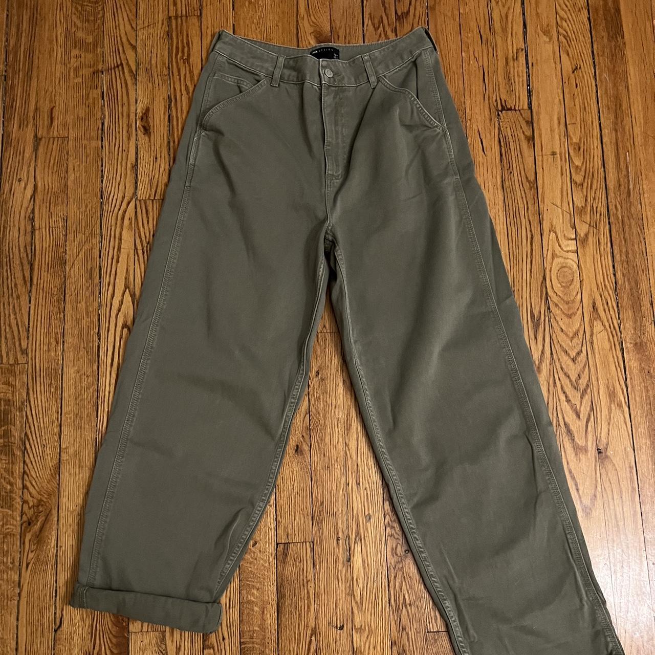 ASOS Design olive green wide leg pants Size 8, never... - Depop