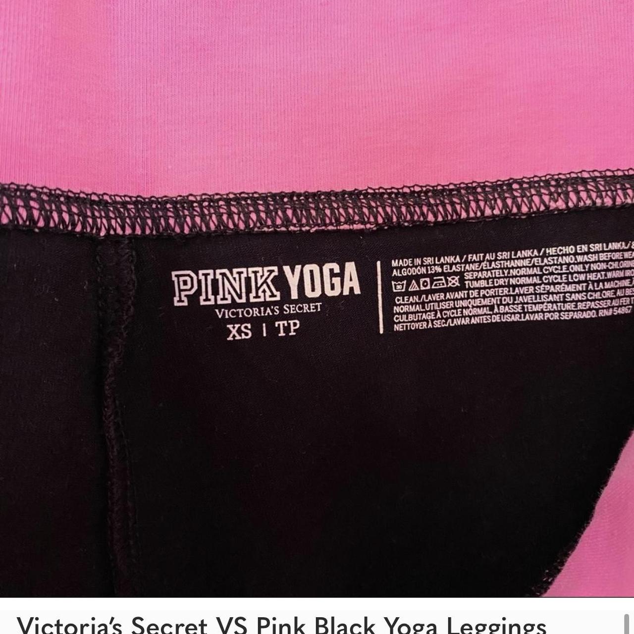 Victoria's Secret VS Pink Black Yoga Leggings Capris - Depop