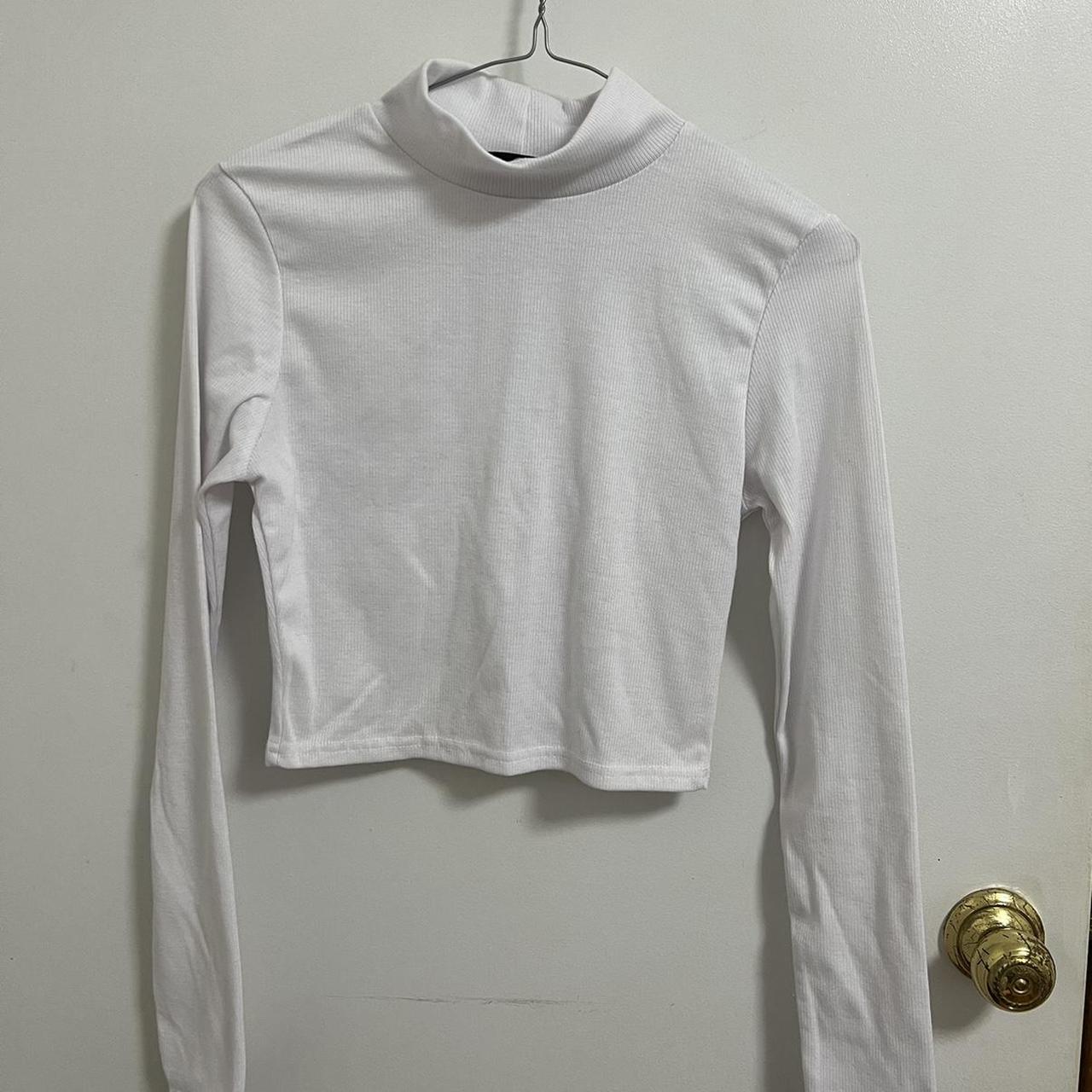 Misguided Turtleneck Long Sleeve Knit White Size Depop