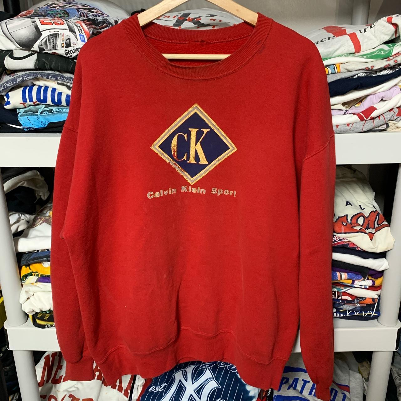 Calvin Klein Sportswear Men's Red Jumper Depop
