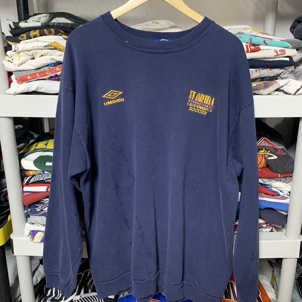 Umbro Men's Navy Jumper | Depop