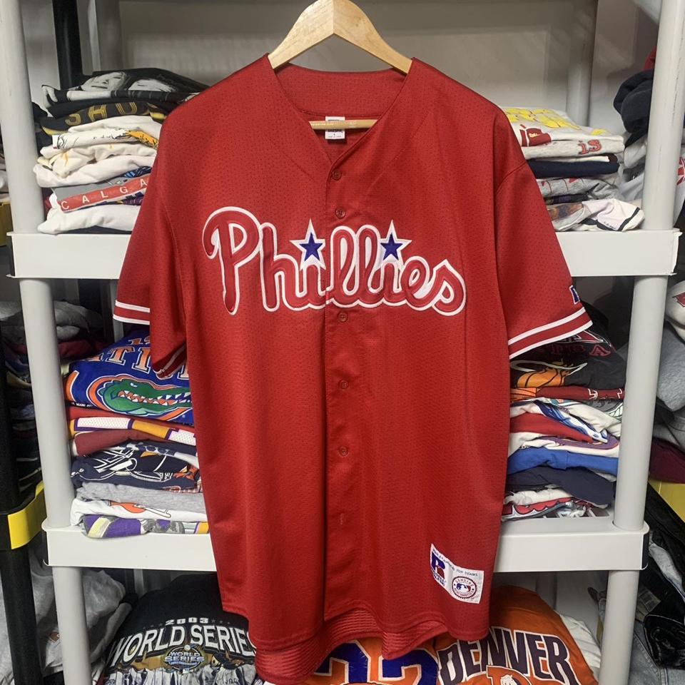 Vintage 80s sports jersey Phillies jersey women's - Depop