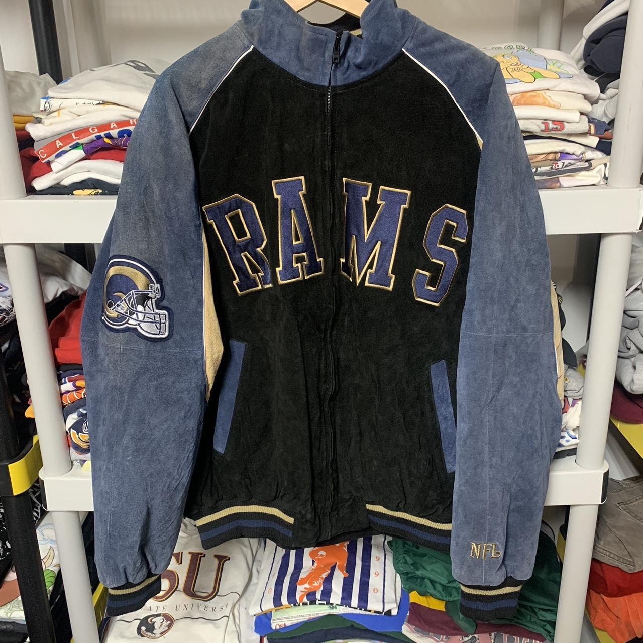 Vintage 90s St. Louis Rams Varsity Jacket. Size XL - Depop