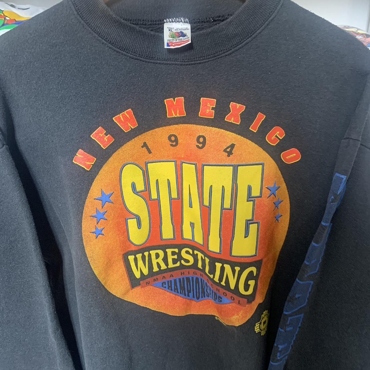 Fruit of the Loom Men's Black and Orange Jumper Depop