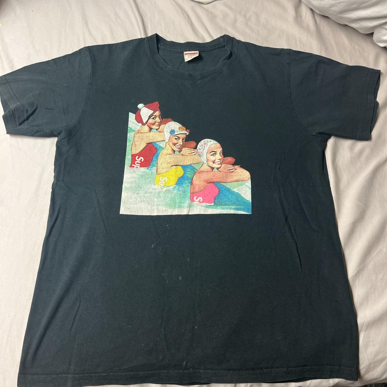 Supreme Swimmers Tee Mens Size M. Small bleach stain Depop