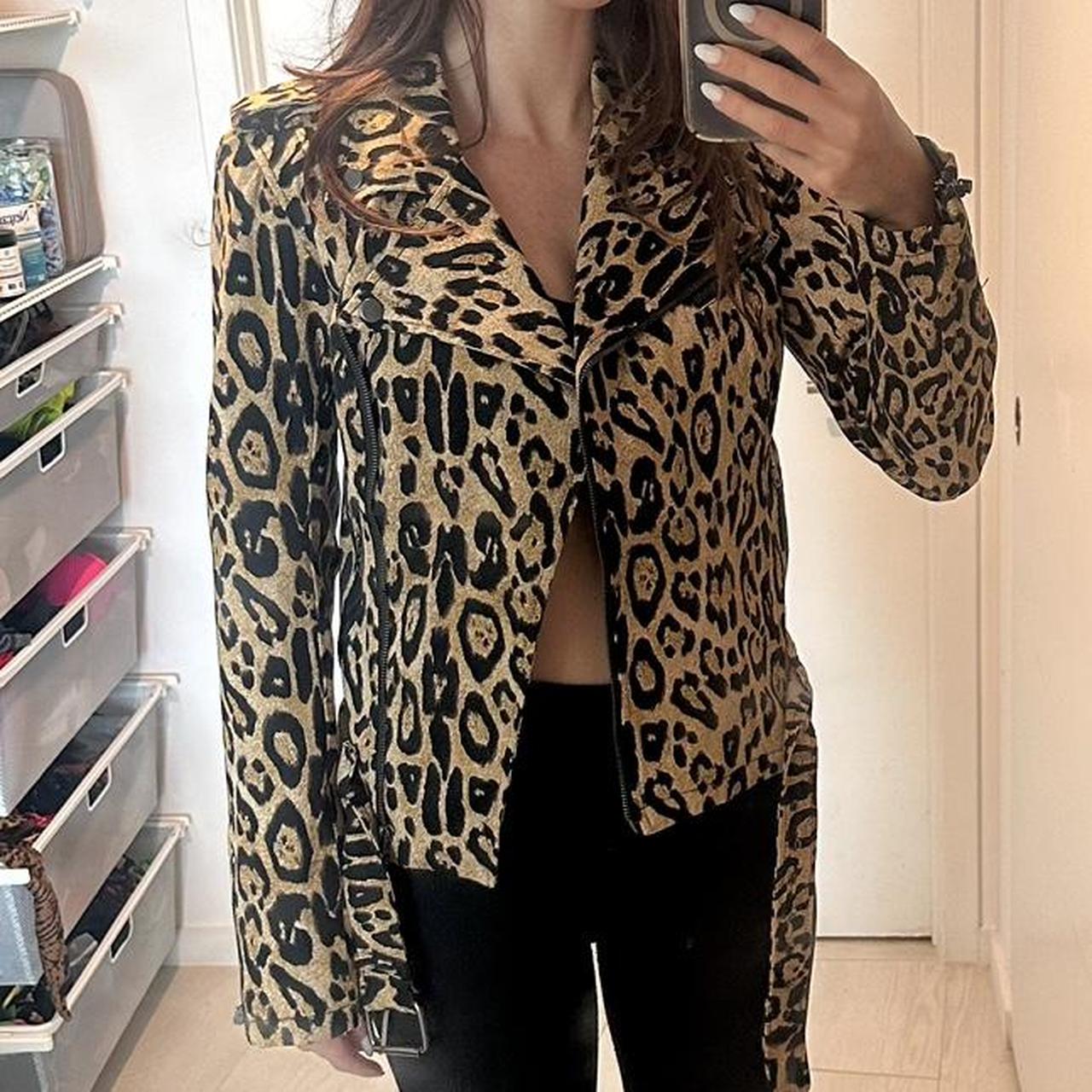 Tripp NYC leopard moto jacket, Size small,