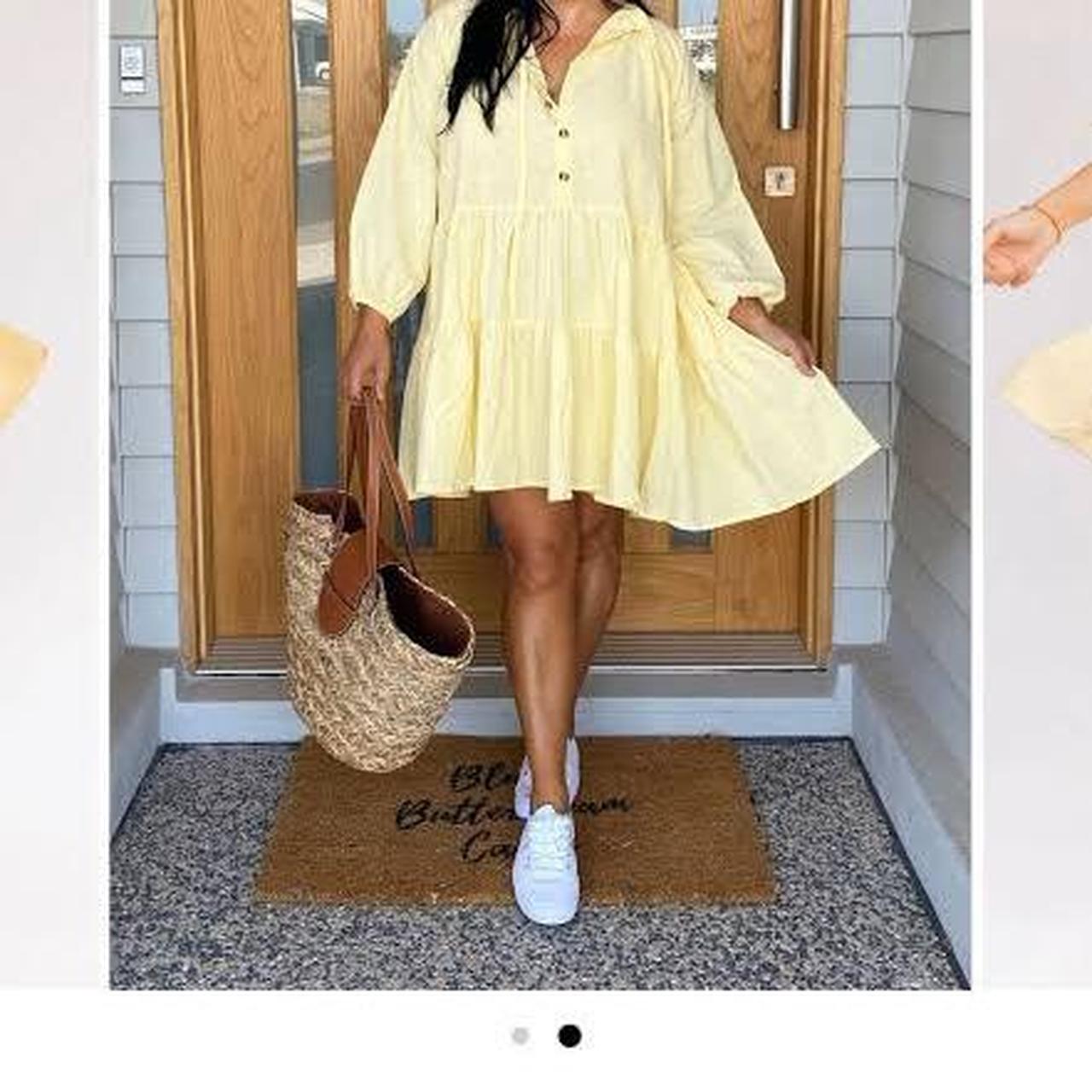 Lullaby club avalon smock dress in yellow Size xs... - Depop