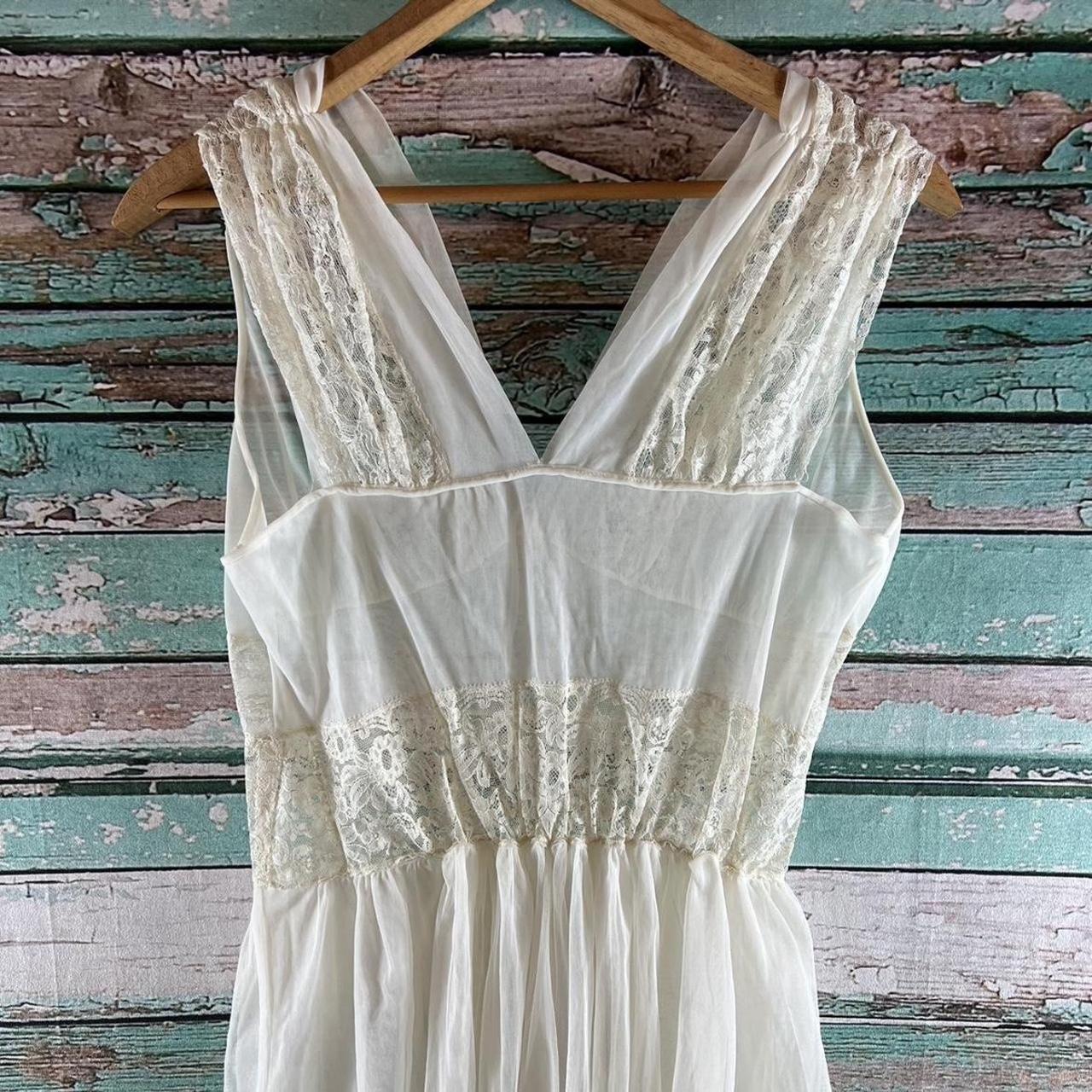Vintage 60s 70s sheer lace nighty lingerie dress.... - Depop