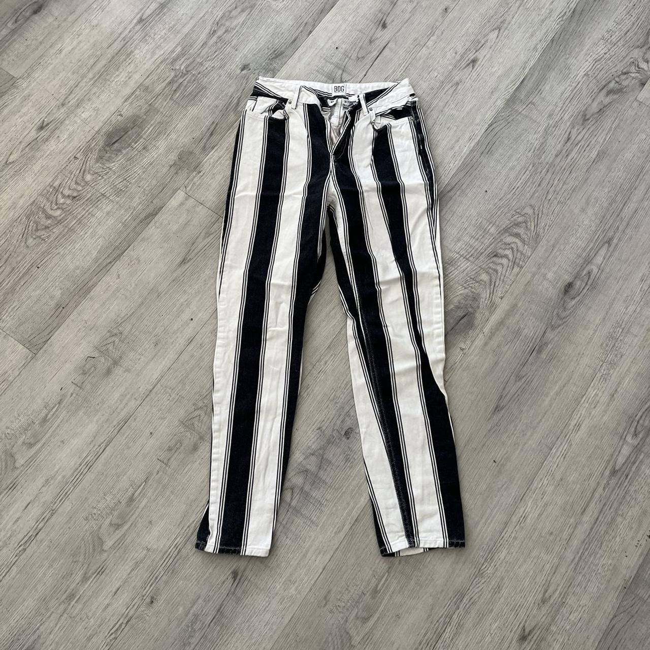 BDG black and white striped mom jeans! Size Depop