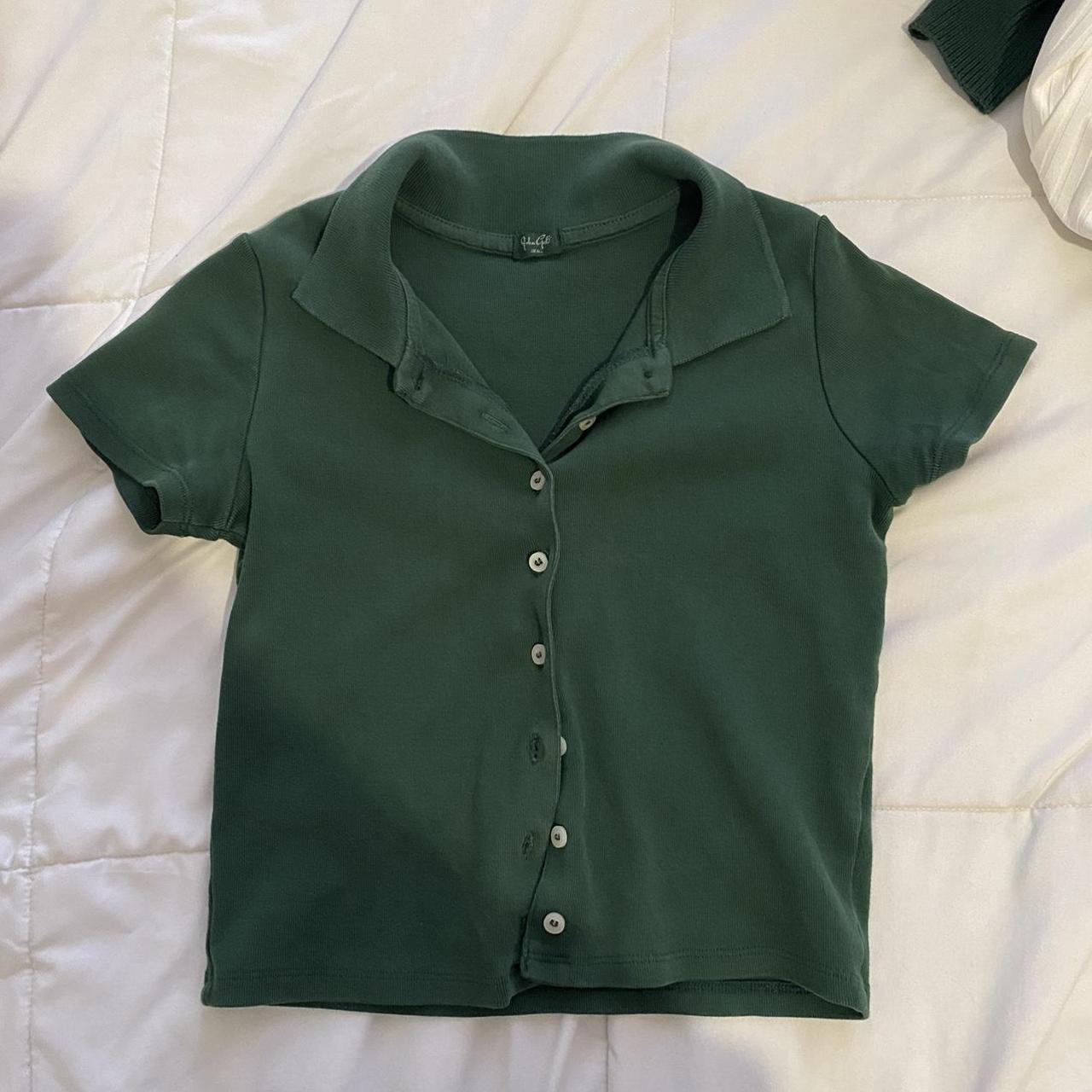 Brandy Melville Women's Green Polo-shirts | Depop