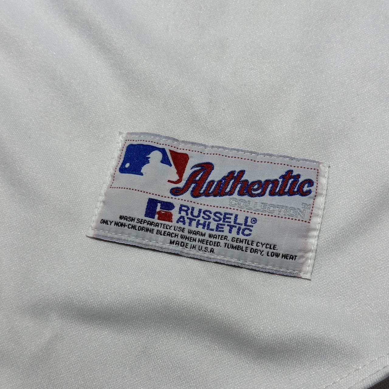 Vintage Russell Athletic Blank Baseball Jersey XL Made In USA White Red