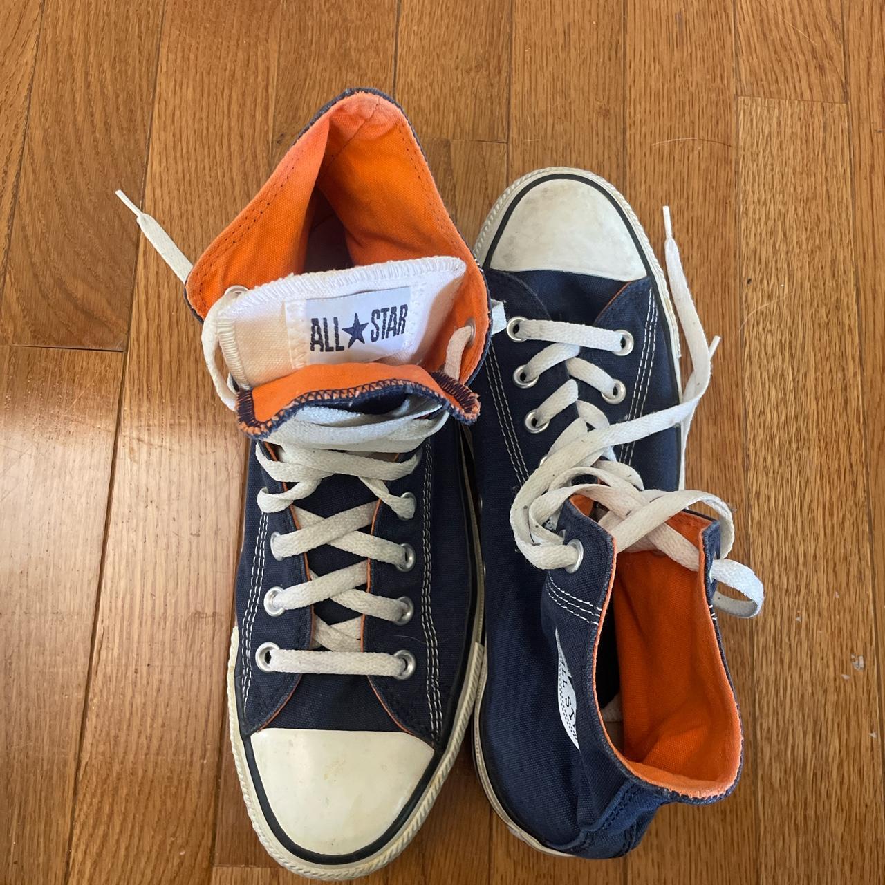 Blue and 2024 orange converse