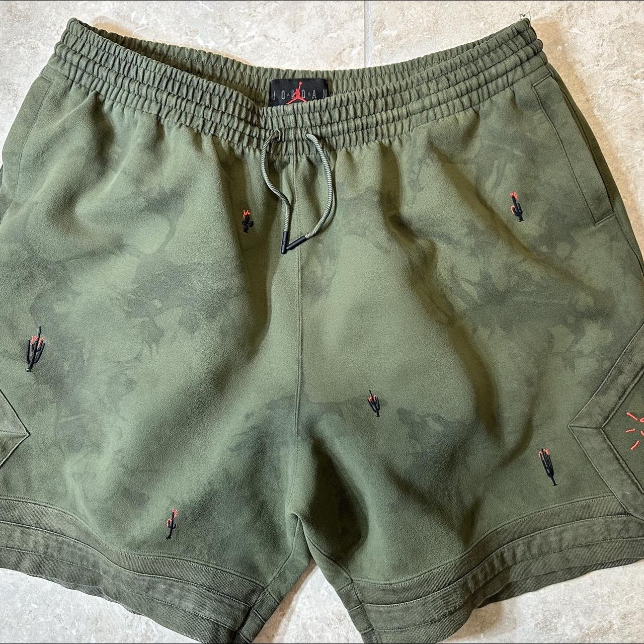 Travis Scott x Jordan Washed suede olive sweat... - Depop