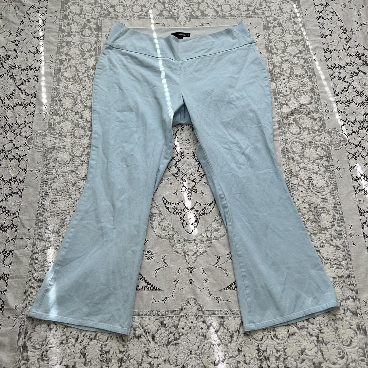 Baby blue flare pants🦋 🐚Features a baby blue color... Depop