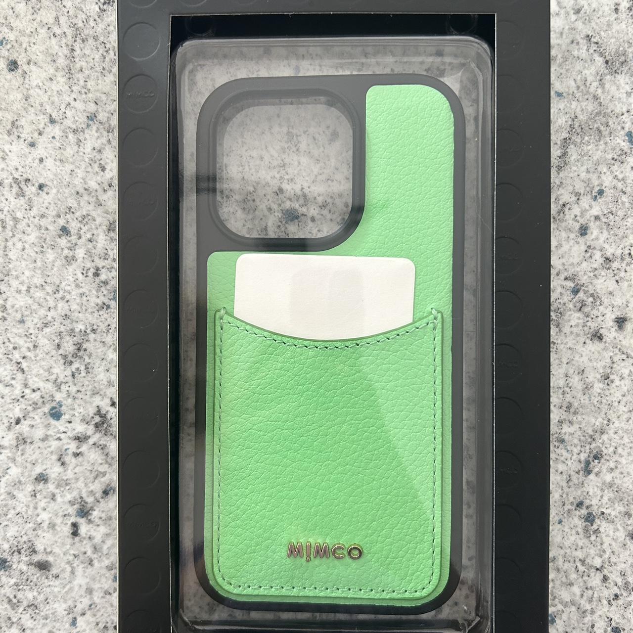 Mimco Green IPhone 14 PRO joy card phone case. BRAND Depop