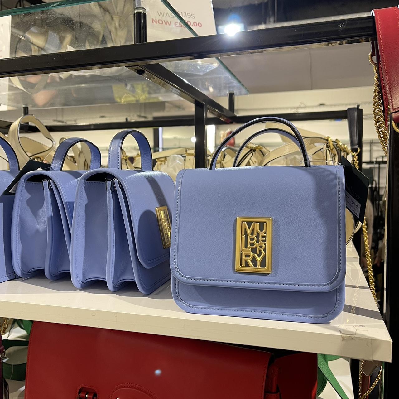 Mulberry Sadie Square in Silky Calf Cornflower Blue. | Depop
