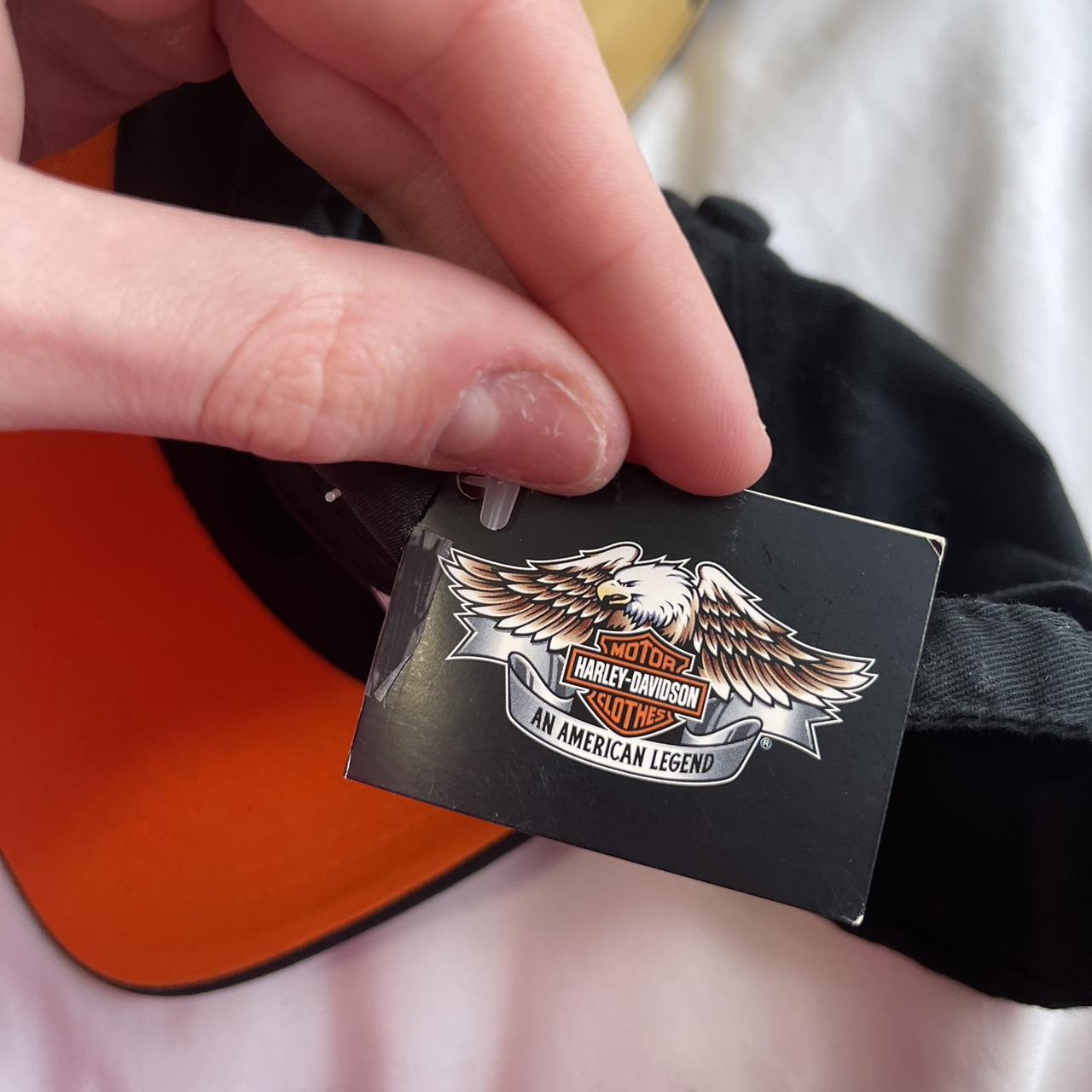 Harley Davidson Men's Black and Orange Hat (5)