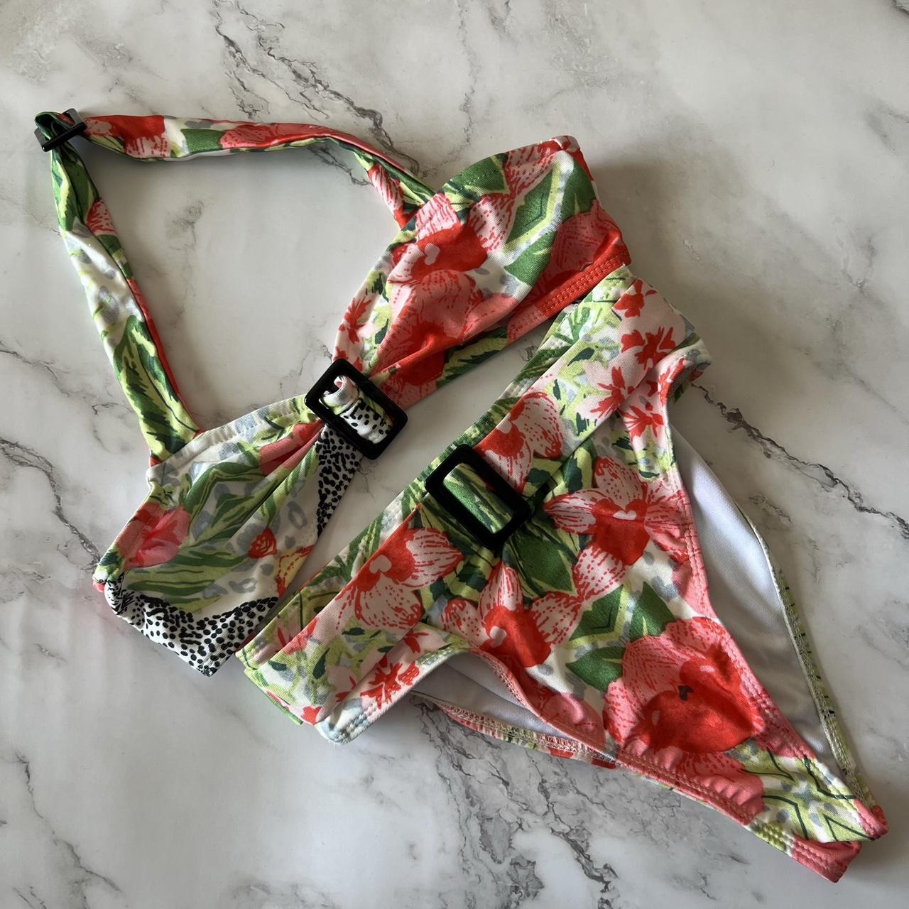 Boohoo Women's Green and Orange Bikinisandtankinisets Depop
