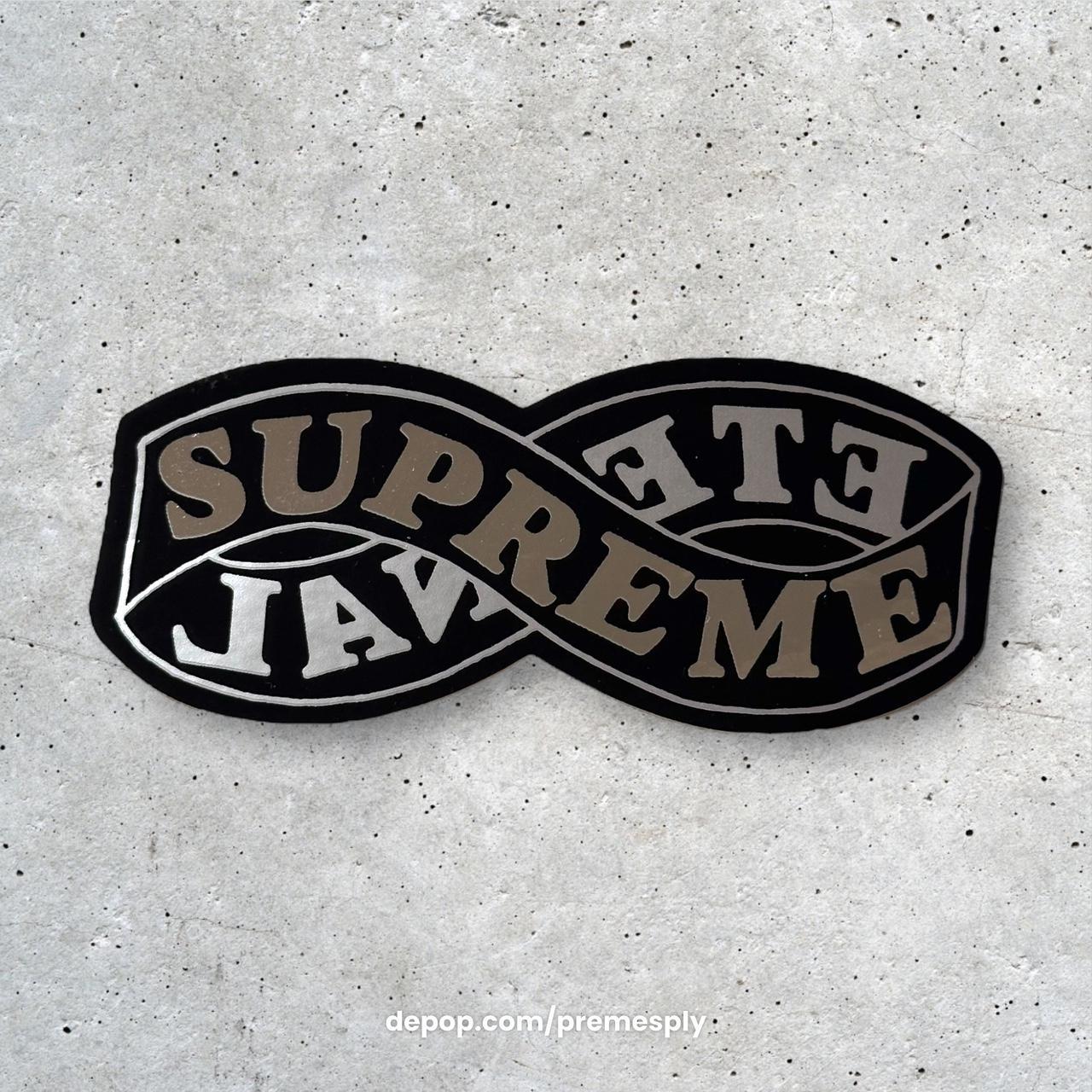 Silver supreme sticker hotsell