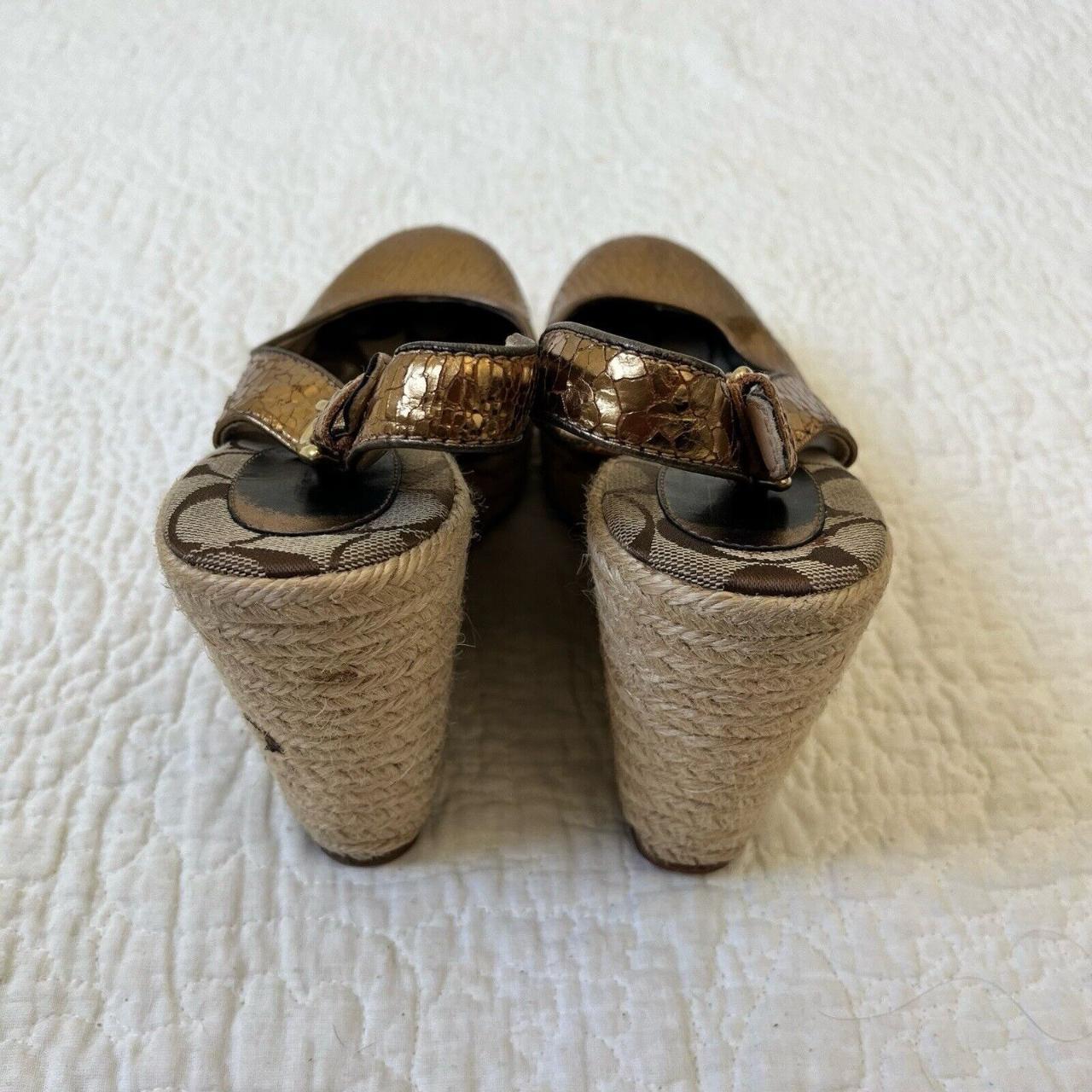 Coach gold hot sale wedge sandals