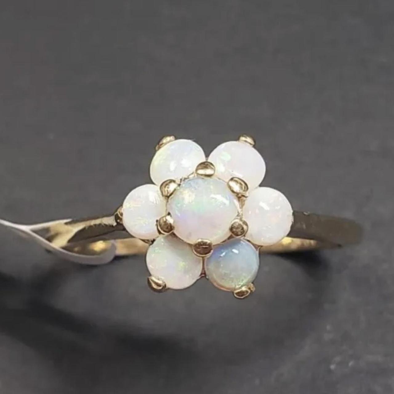 Solid gold opal on sale ring