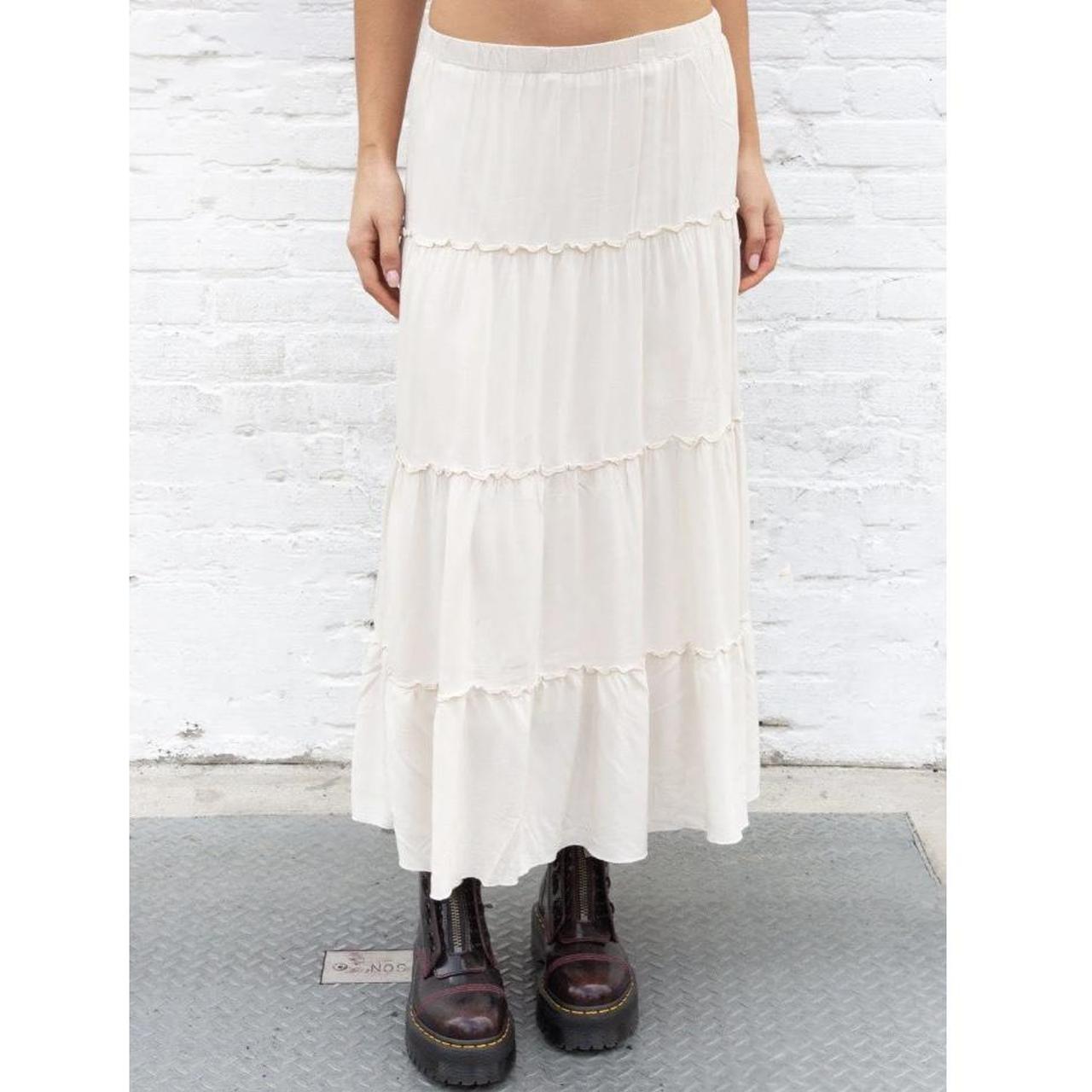 Brandy Melville white Izzy skirt Long maxi skirt,... - Depop