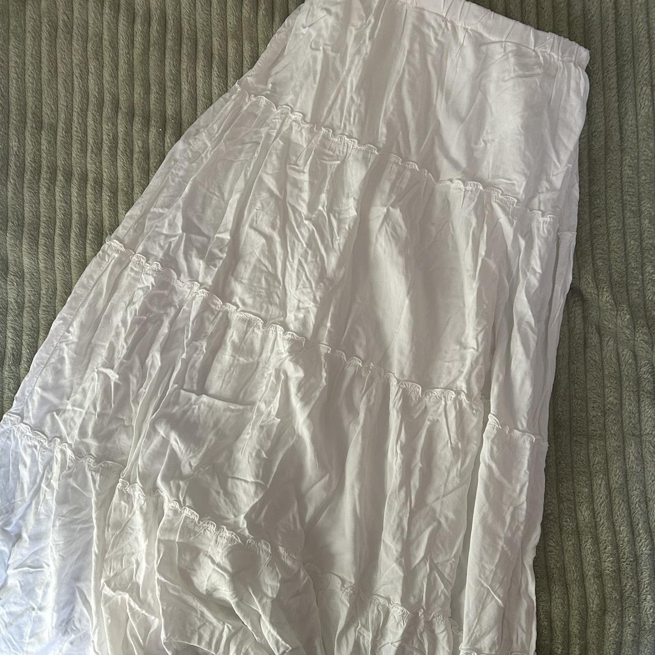 Brandy Melville white Izzy skirt Long maxi skirt,... Depop