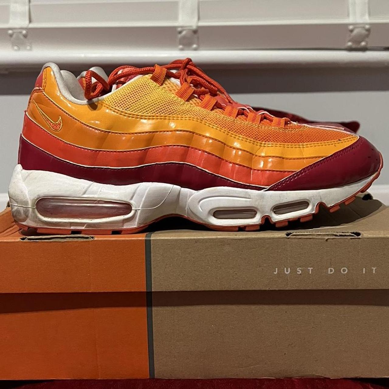 Air Max 95 Human Torch Fantastic Four red orange. Depop