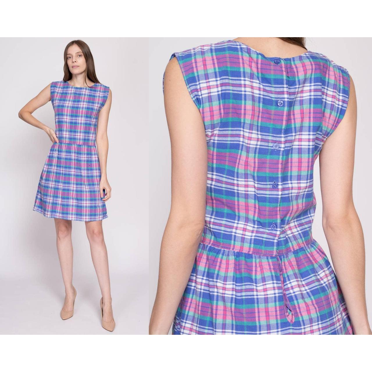 Plaid Knee Length Dress