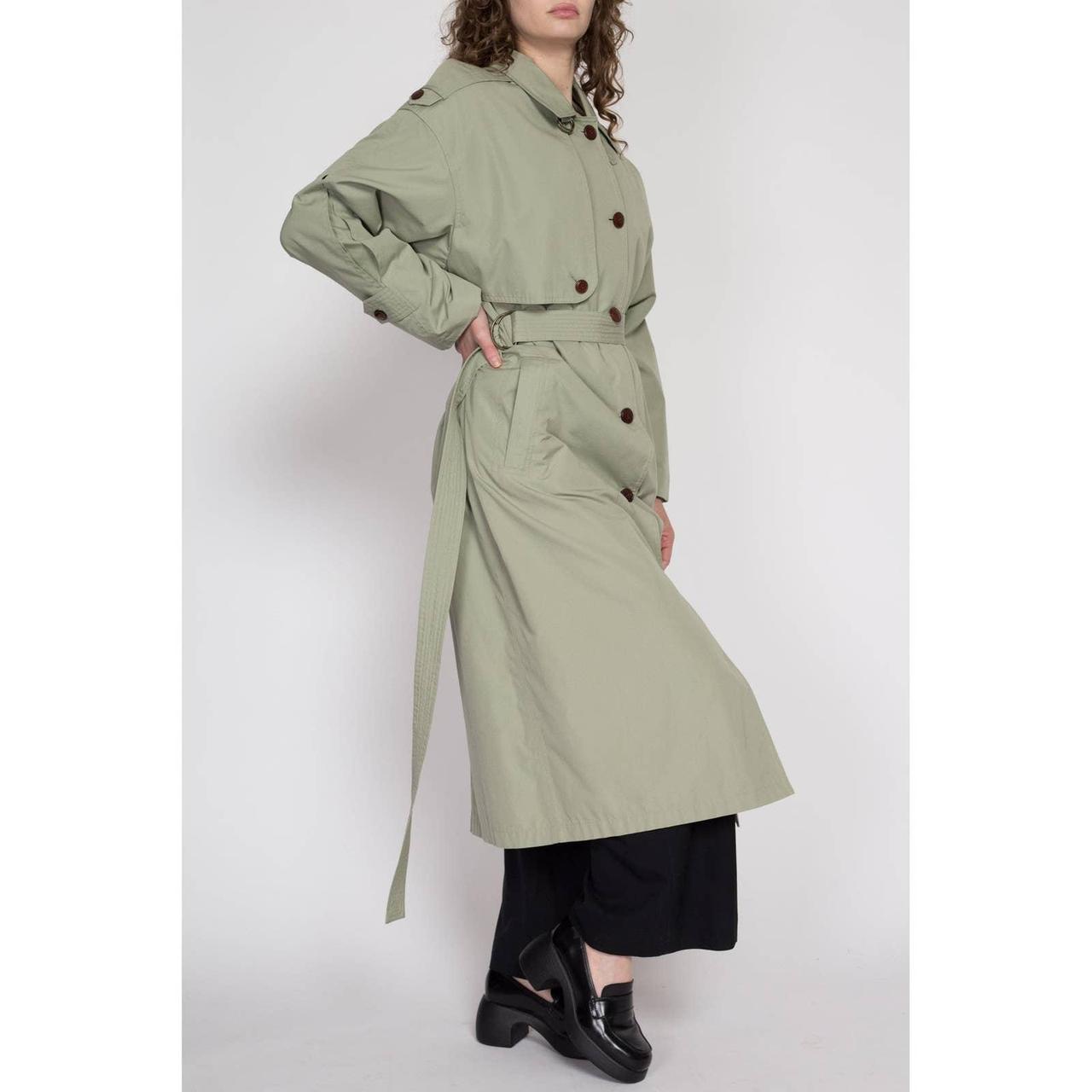 Vintage 70s 80s sage green trench jacket by Etienne Depop