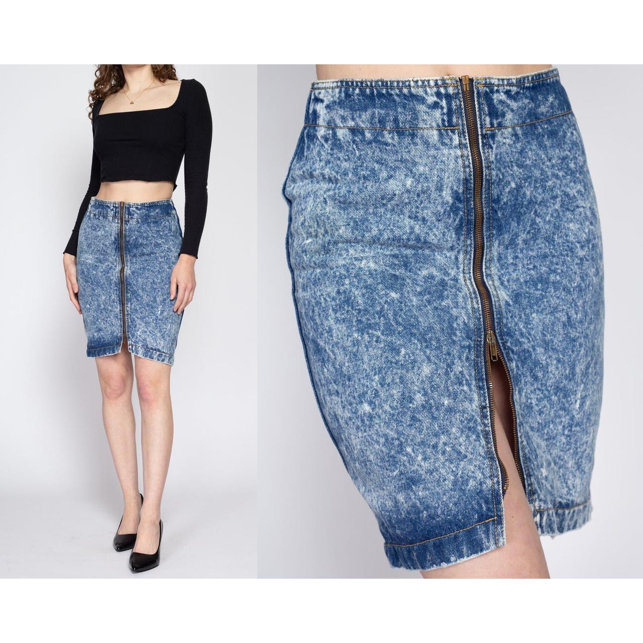 High waist hotsell fitted denim skirt