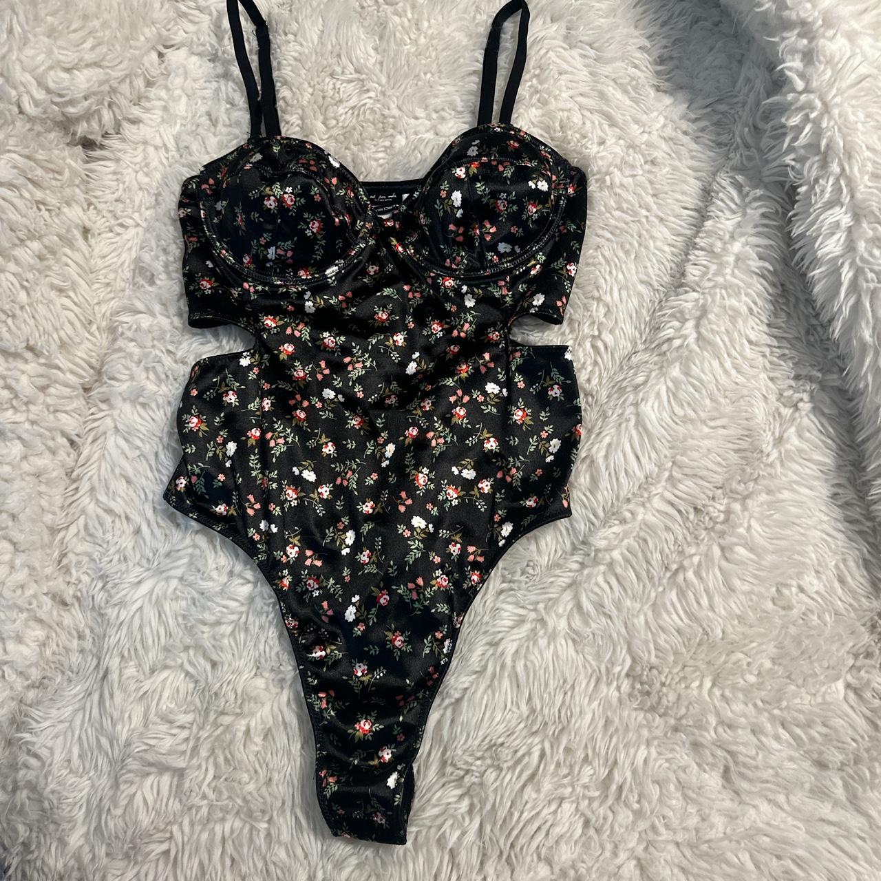 Urban Outfitters out from under floral satin corset... - Depop