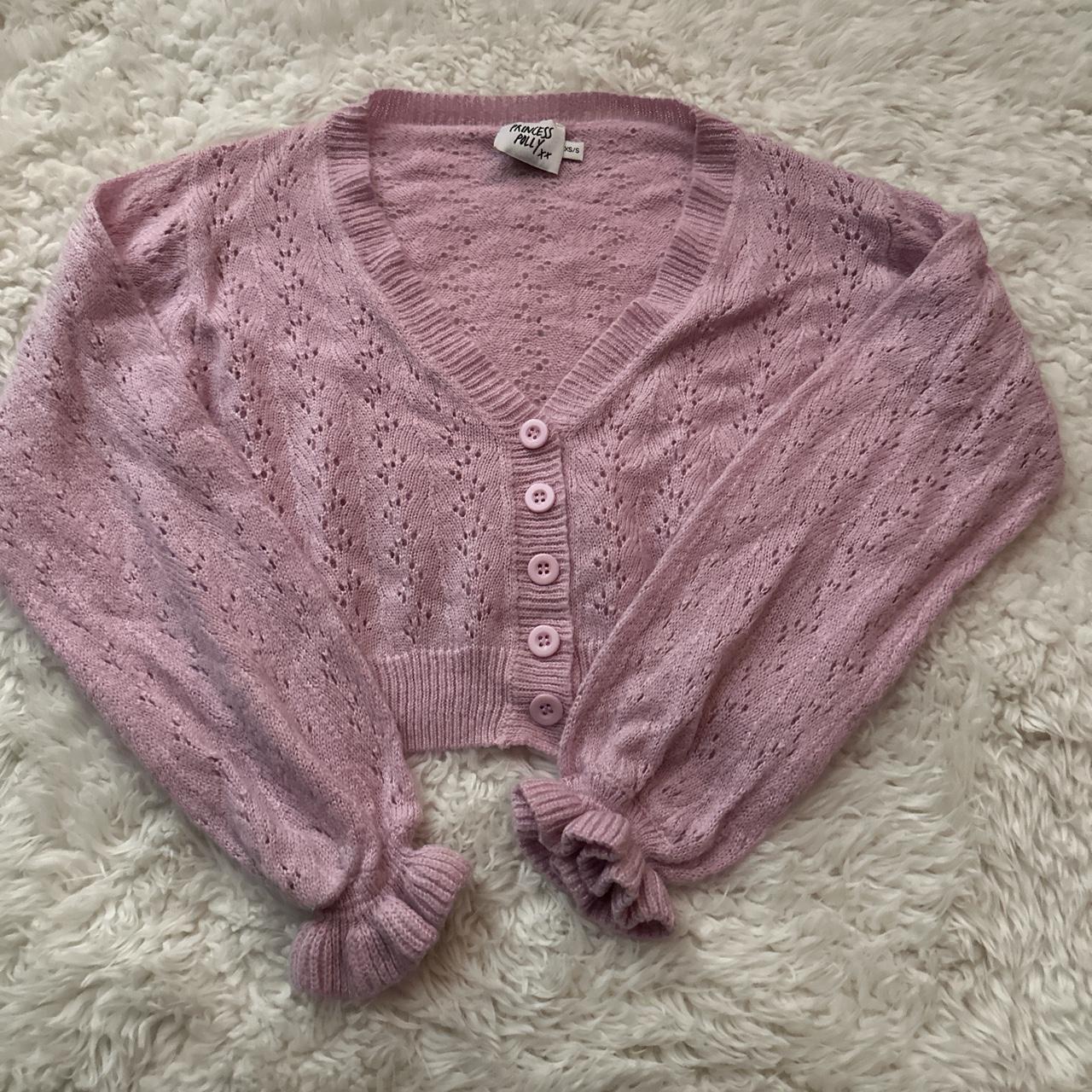 Princess polly light pink soft crop knit cardigan... Depop