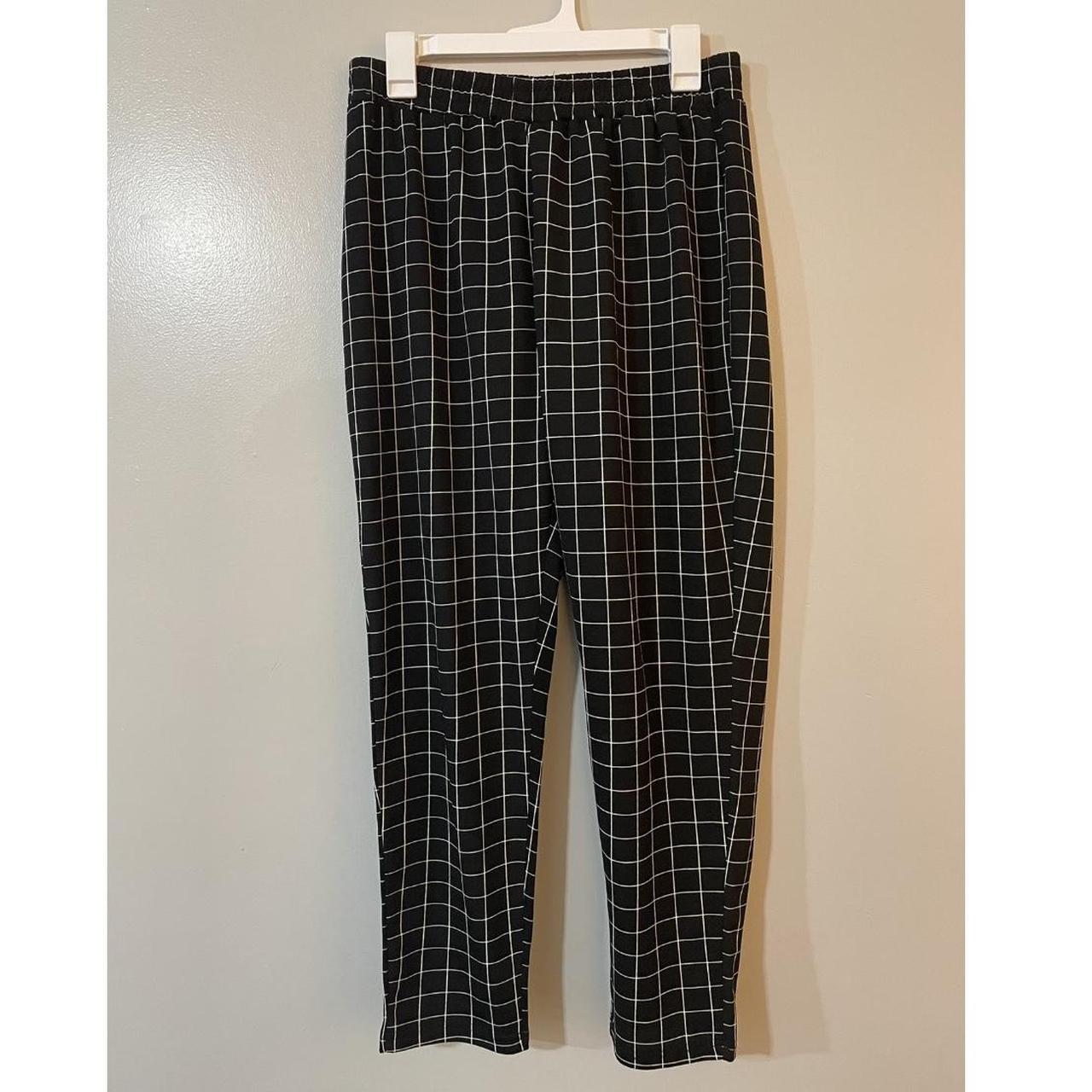 BloomChic black high waisted window pane pants.... - Depop