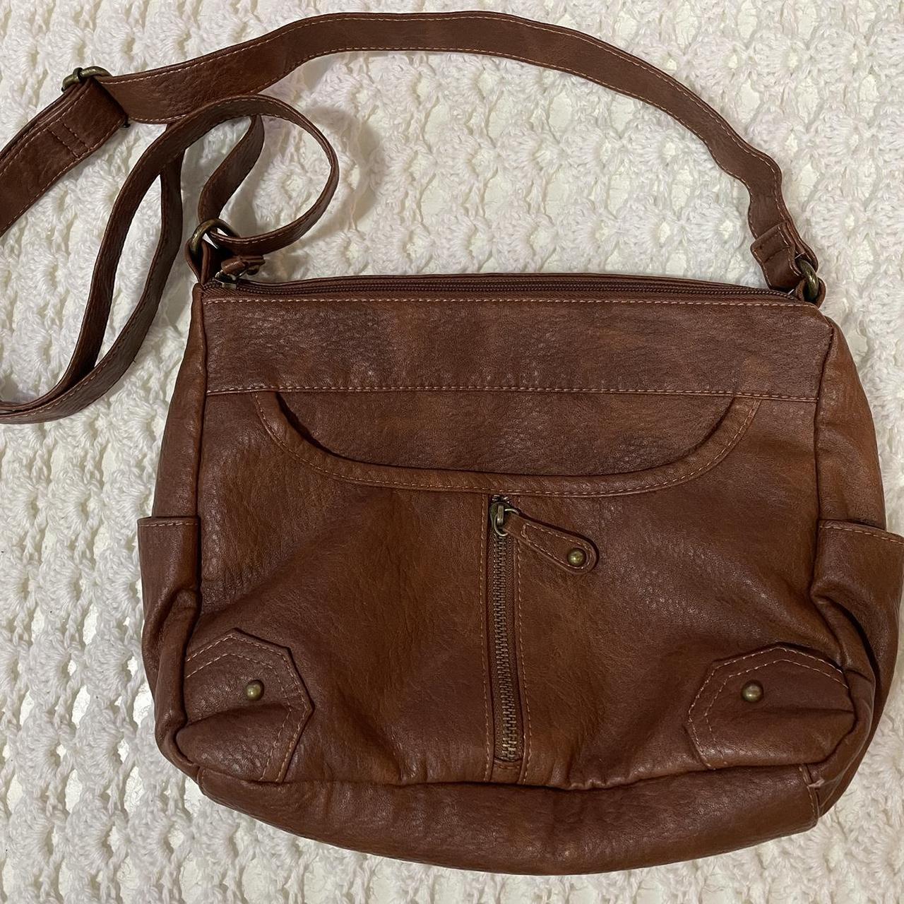 Brown Hobo Crossbody Bag. Faux Leather Purse With - Depop