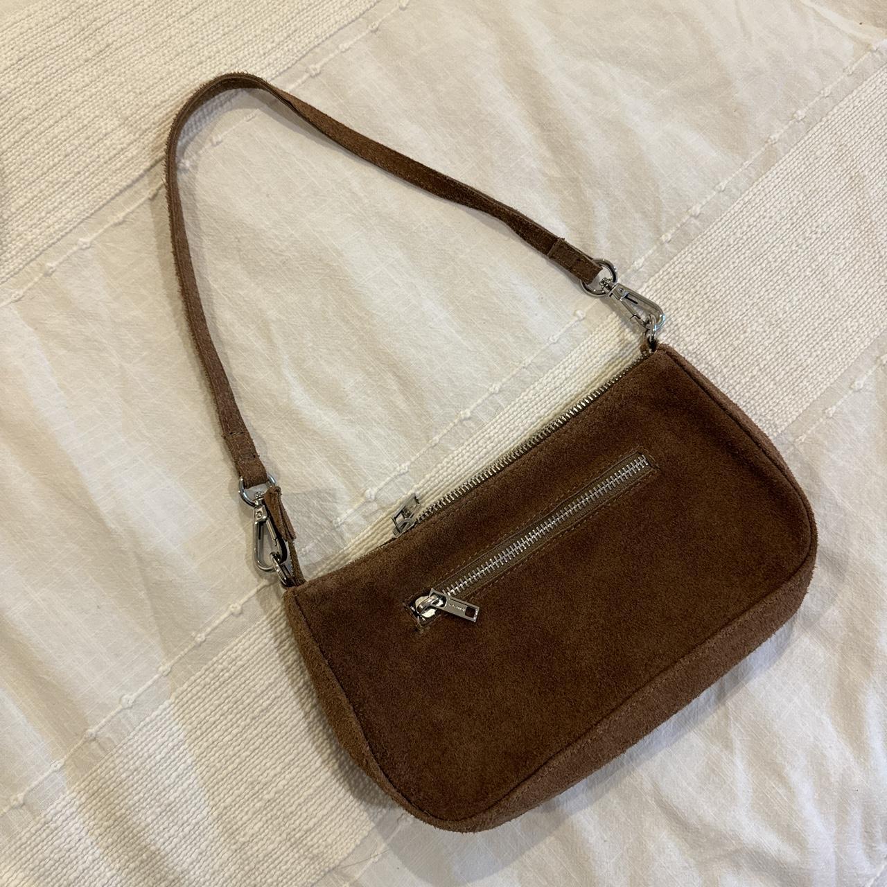 Brandy melville suede brown shoulder bag/purse w - Depop