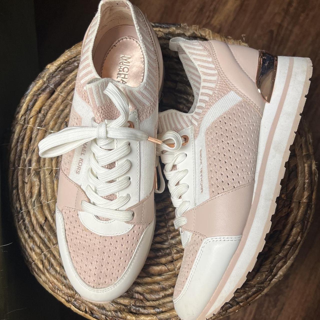 Rose gold michael shop kors tennis shoes