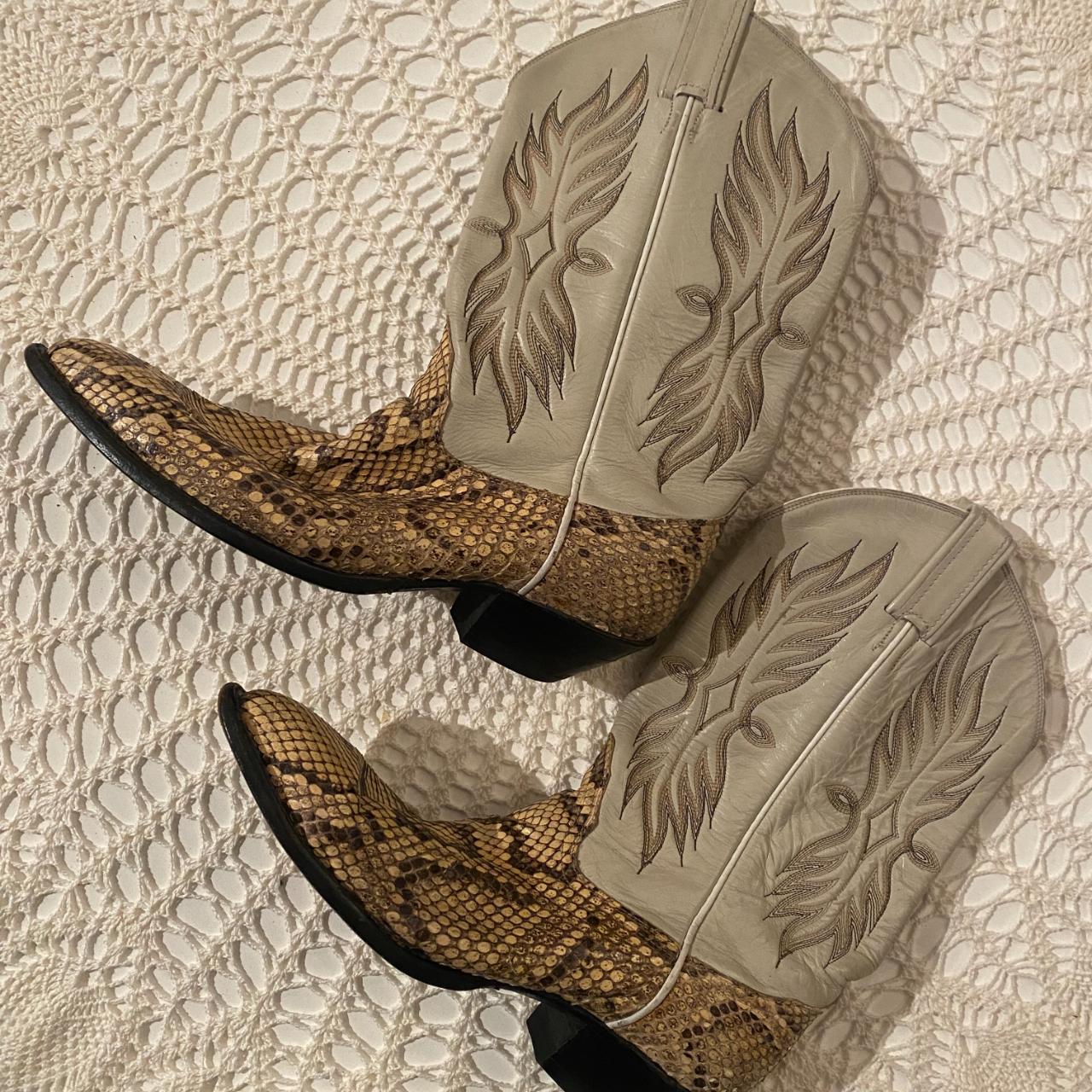 Tony lama snakeskin cowboy on sale boots