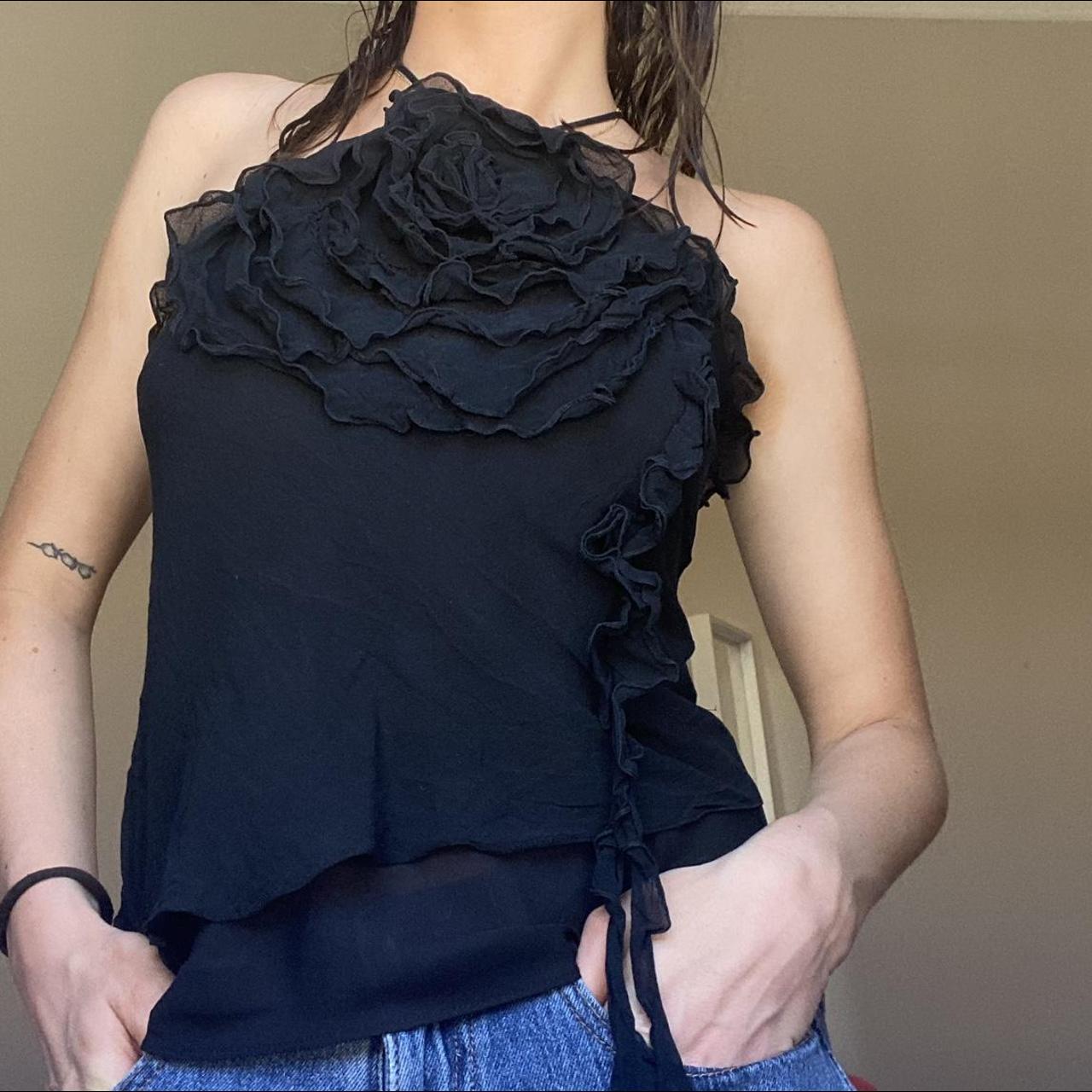 Preloved 100 silk flower blouse, so just a... Depop