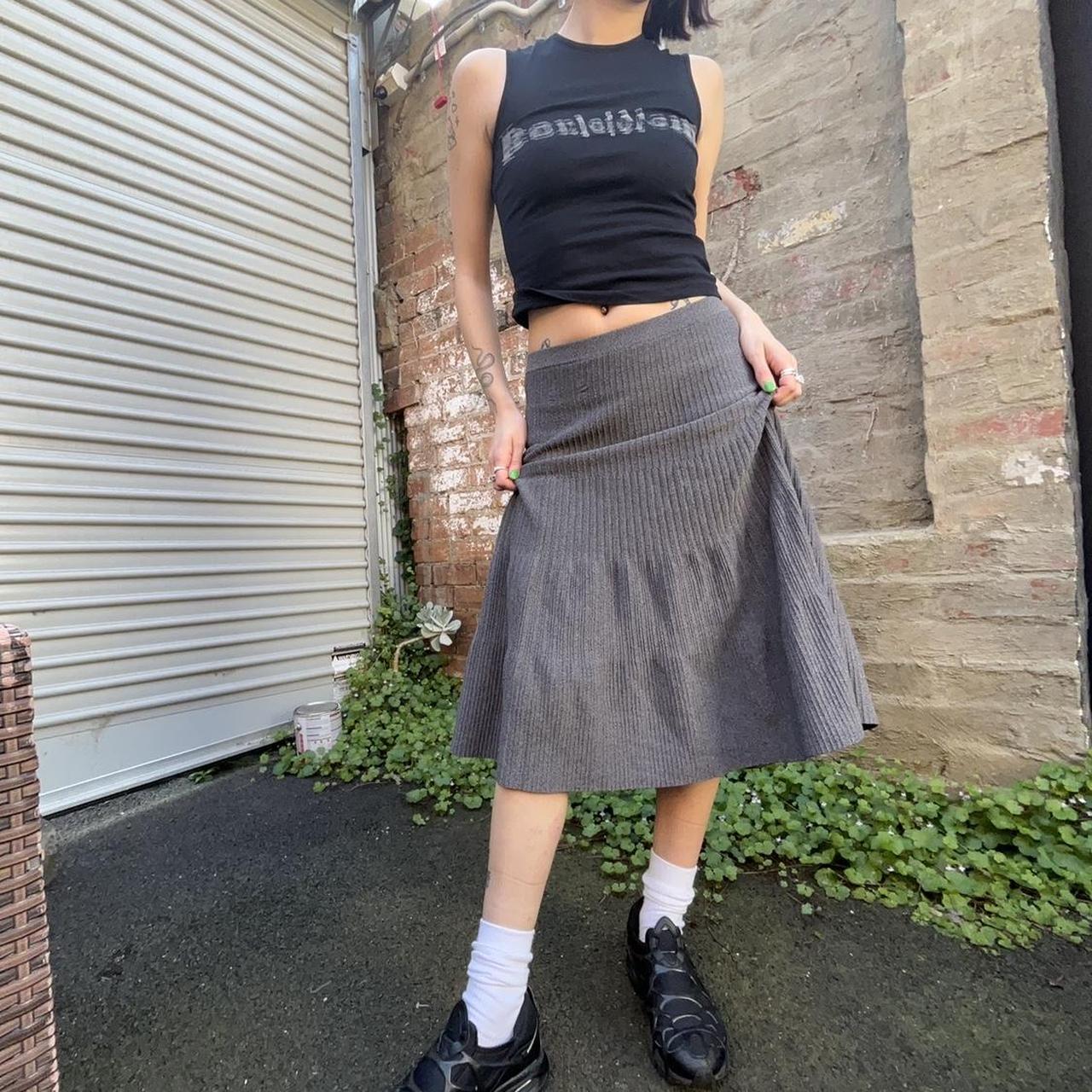 Grey midi skirt 🤍 Staple grey midi skirt, no... - Depop