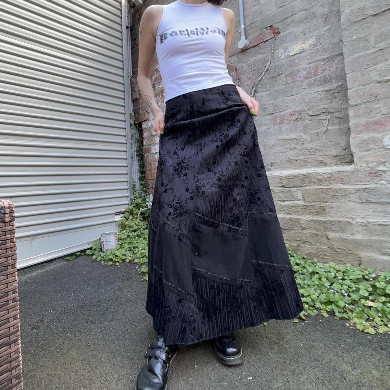 Black gothic maxi skirt 🖤 Thick black maxi skirt,... - Depop