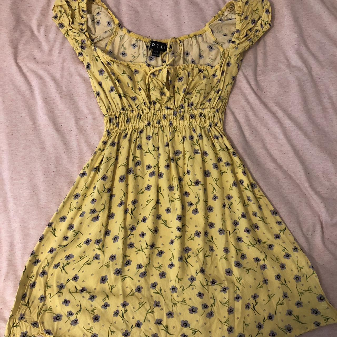 Motel Rocks Yellow Ditsy Floral Mini Dress Been Worn Depop