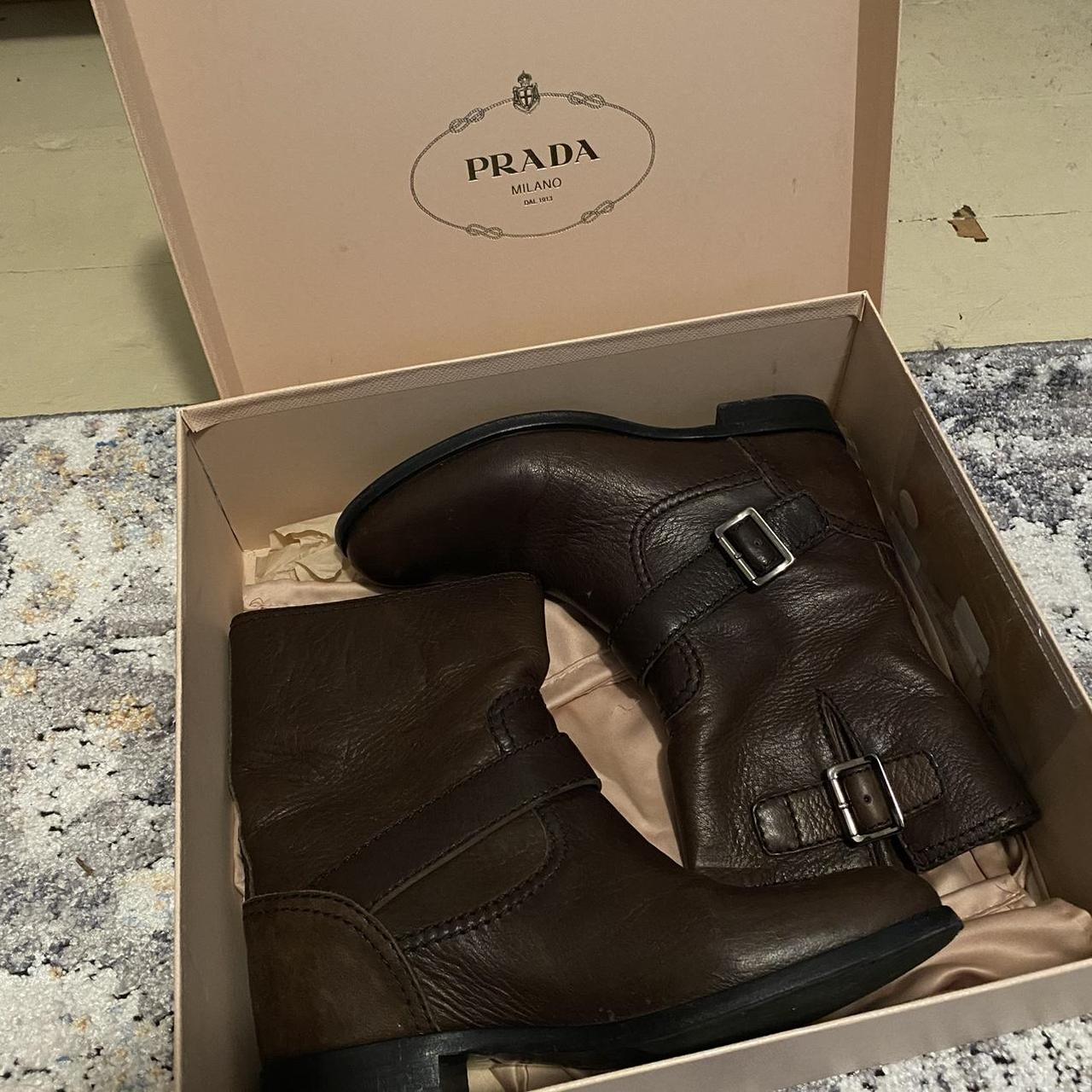 Prada top brown boots