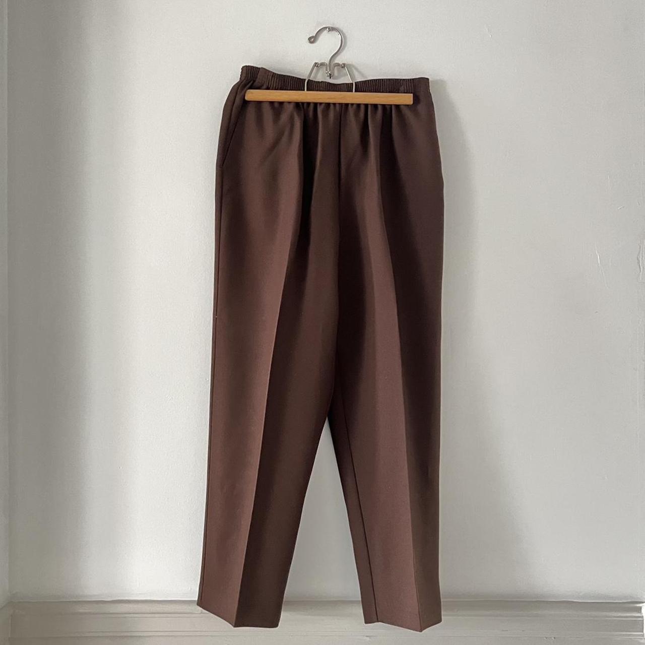 NEW ALFRED DUNNER BROWN SLACKS Stretchy elastic... - Depop