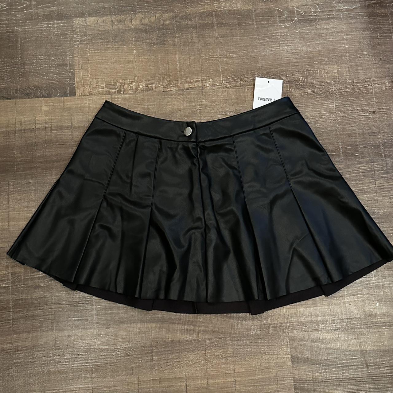 Faux Leather Pleated Leather Mini Skirt Forever 21 Forever New