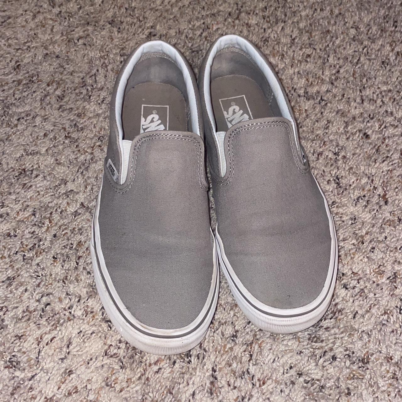 vans classic slip ons grey