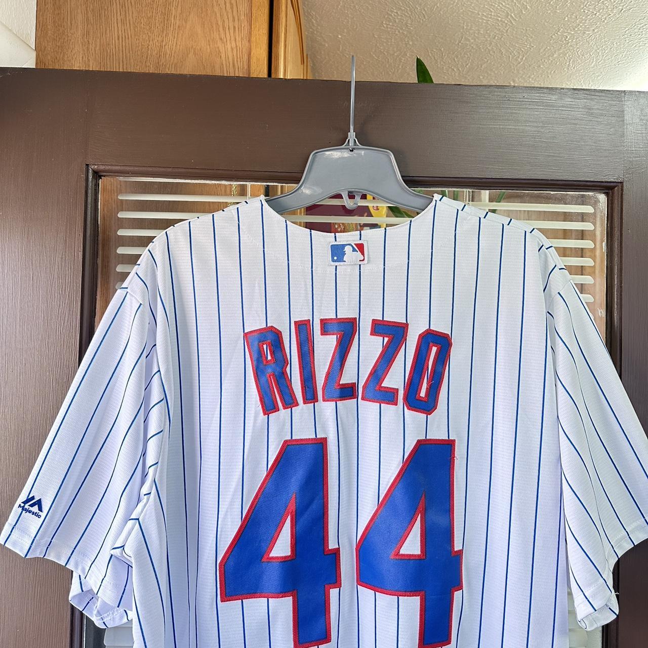Men's Majestic Chicago Cubs #44 Anthony Rizzo Authentic Blue/White