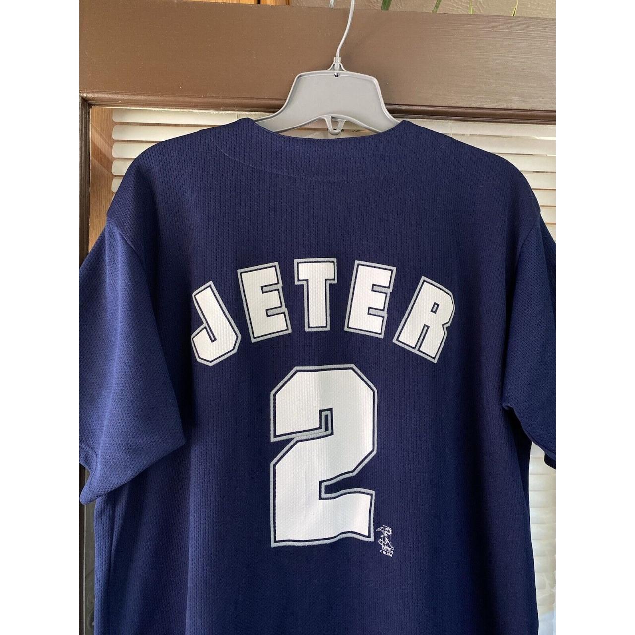 Vintage New York NY Yankees Derek Jeter #2 MLB Truefan Jersey Size XL